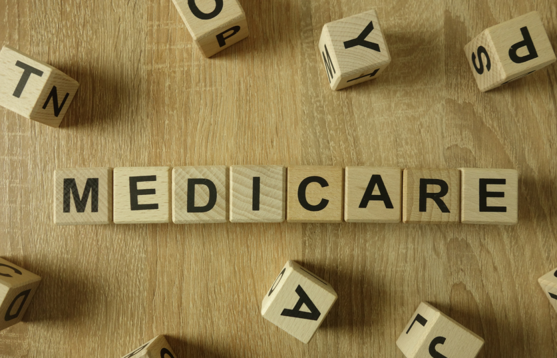 Medicare spelled out in wood blocks